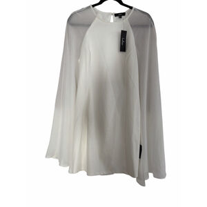 NWT LULU’S White Bodycon Cape Dress - Elegant Cocktail & Bridal - Size X-Large